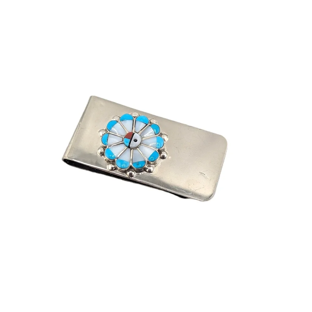 Handmade Ster Silver Money Clip Genuine Native‎ American Men's Accessories ***
